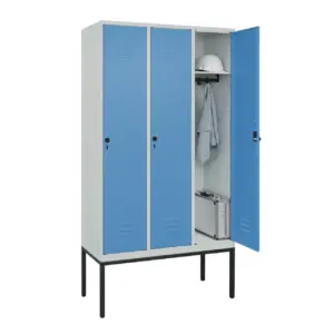 Umkleidespind mit untergebautem Gestell